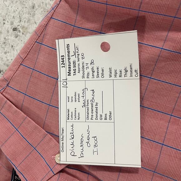 Izod shirt men's size large button down up red blue stripe striped plaid classic - Picture 12 of 12